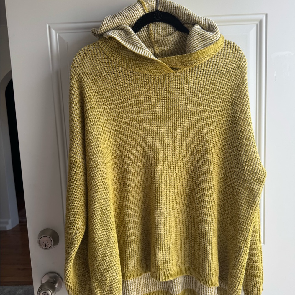 Yellow-green Eileen Fisher Hooded Women's Sweater